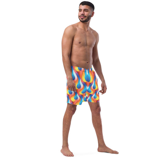 Playful Abstract Swim Shorts for Festivals and Raves