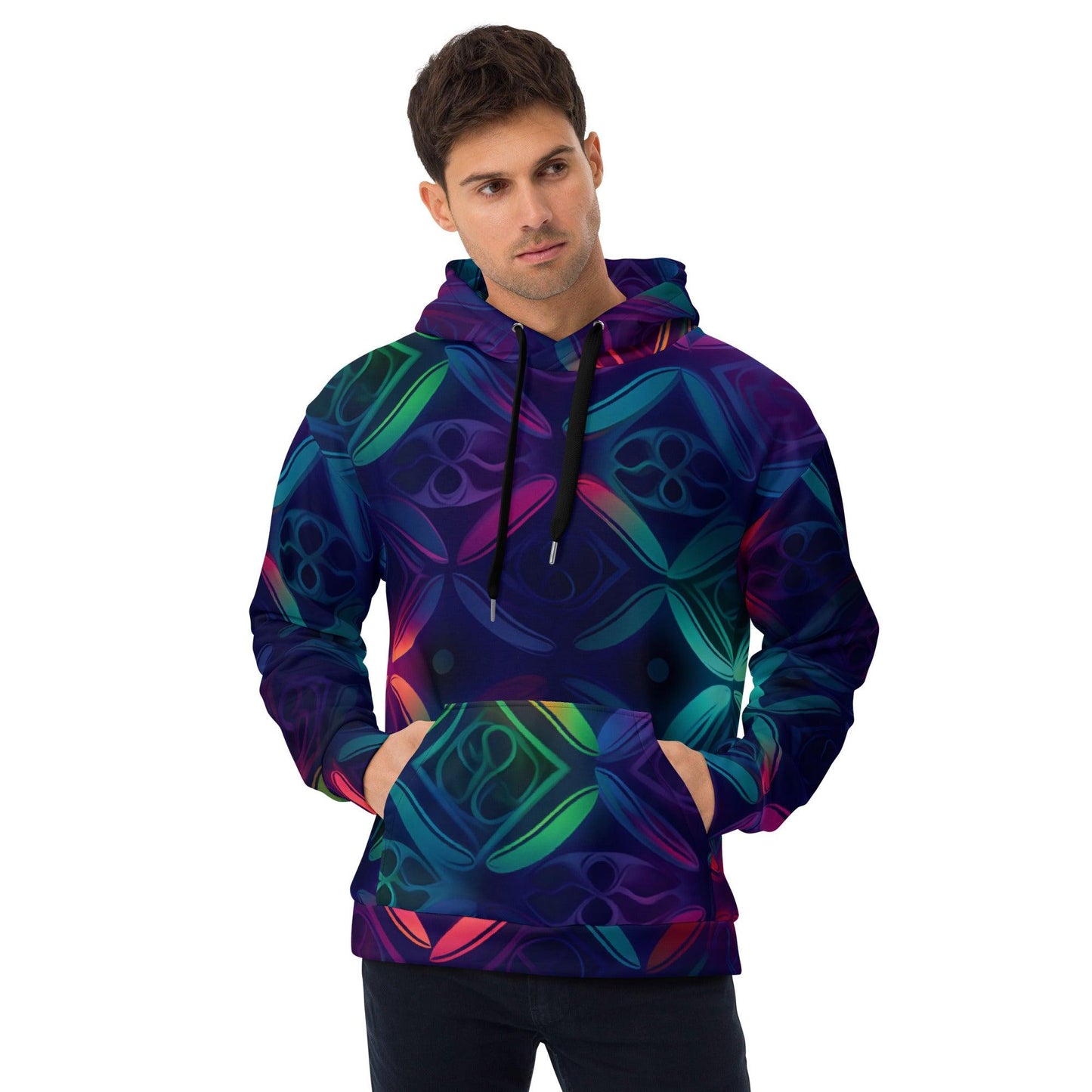 Neon Geometrical Unisex Hoodie for Raves