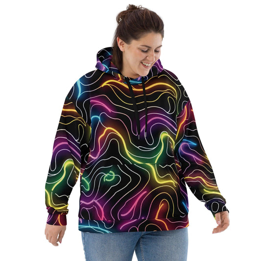 Neon Abstract Unisex Hoodie for EDM Enthusiasts