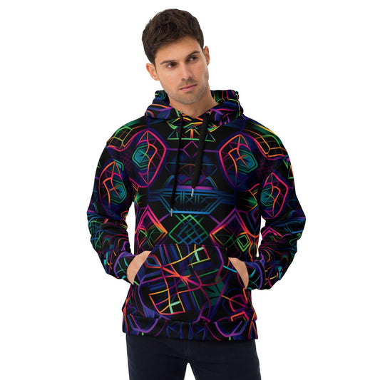 Neon Geometric Unisex Hoodie for Raves