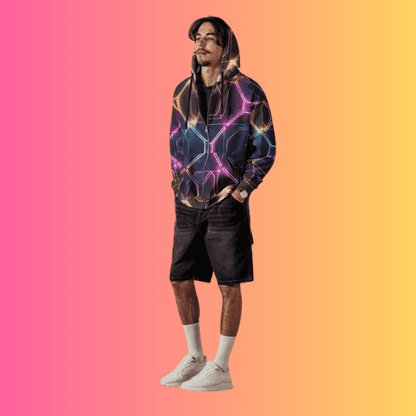 Eco-Friendly Unisex Zip Hoodie for Festivals and Raves