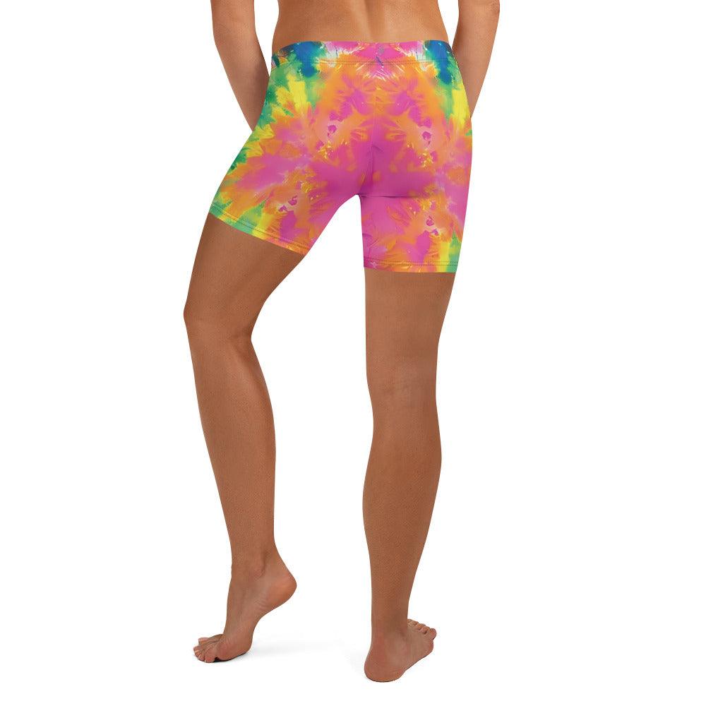 Funky Tie-Dye Festival Shorts - Custom Rave Wear