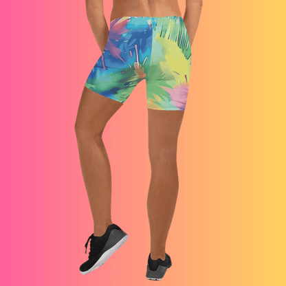 Neon Tie-Dye Festival Shorts for EDM Enthusiasts
