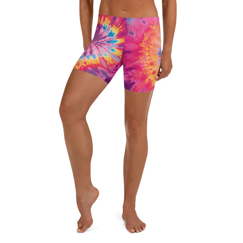 Vibrant Tie-Dye Rave Shorts for Festivals