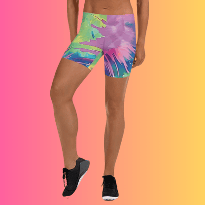 Neon Tie-Dye Festival Shorts for EDM Enthusiasts