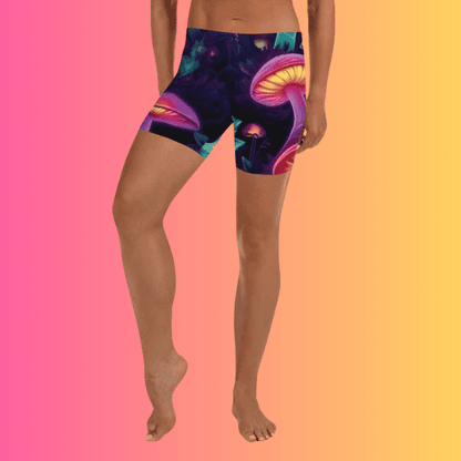 Vibrant Mushroom Festival Shorts for EDM Lovers