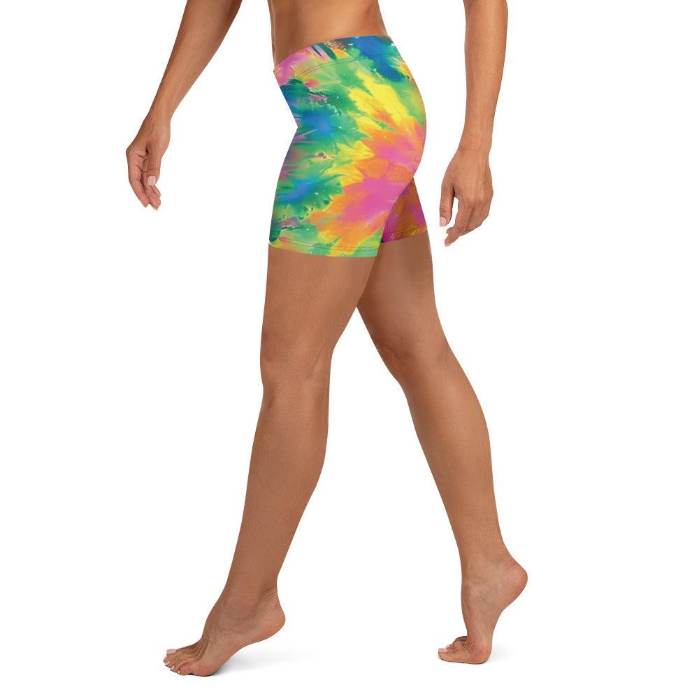 Funky Tie-Dye Festival Shorts - Custom Rave Wear