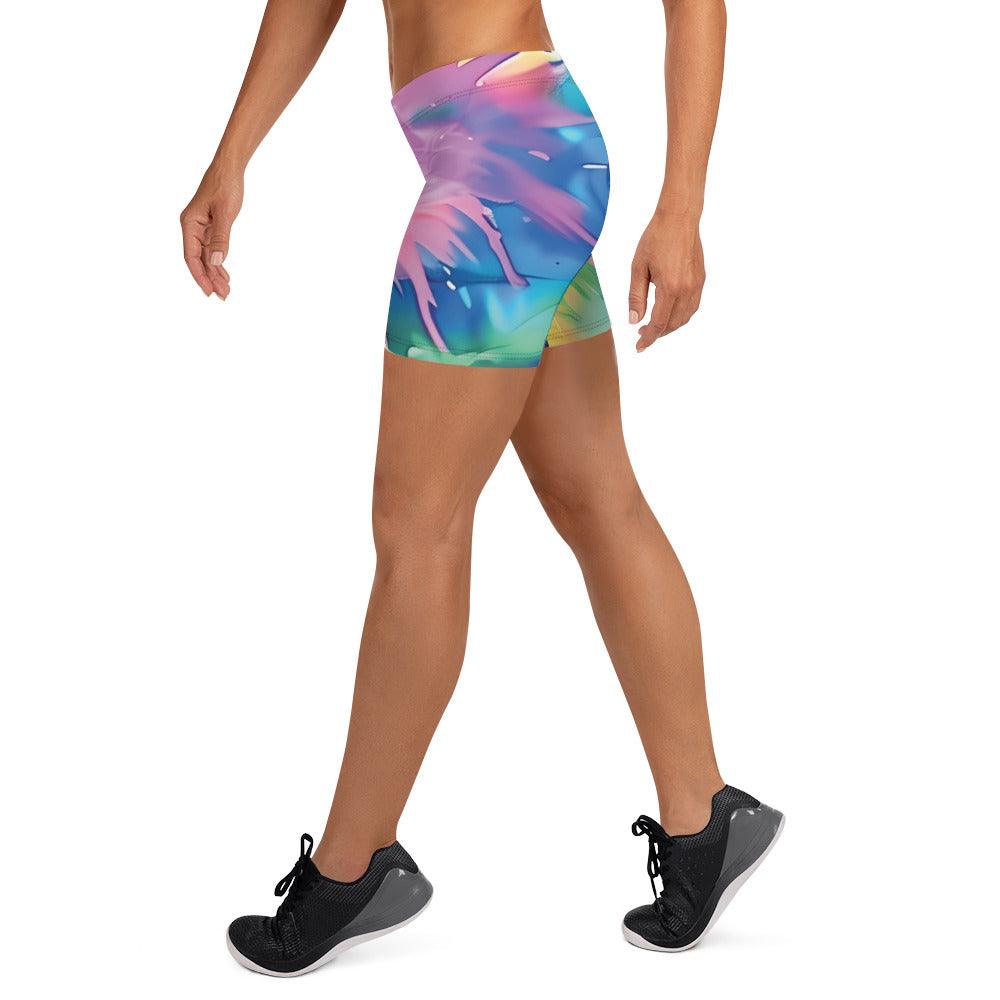 Neon Tie-Dye Festival Shorts for EDM Lovers