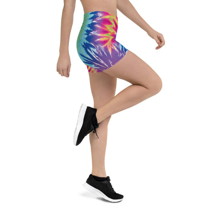 Vibrant Neon Tie-Dye Dance Shorts for Festivals