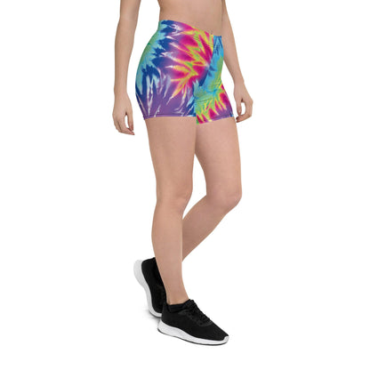 Vibrant Neon Tie-Dye Dance Shorts for Festivals