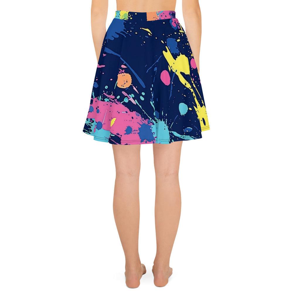 Paint Splatter Skater Skirt for Raves & Festivals