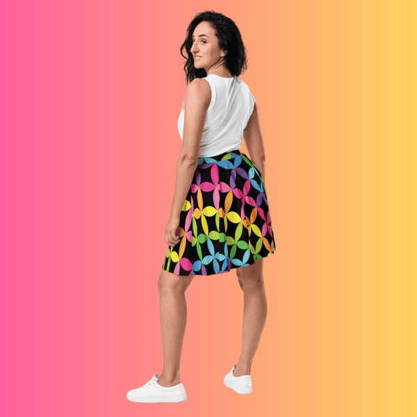 Vibrant Rainbow Skater Skirt for Festivals & Raves - Perfect for EDM Events
