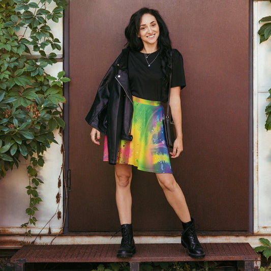 Vibrant Tie-Dye Skater Skirt for Festivals