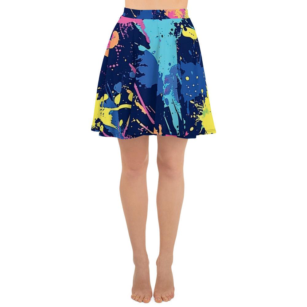 Paint Splatter Skater Skirt for Raves & Festivals