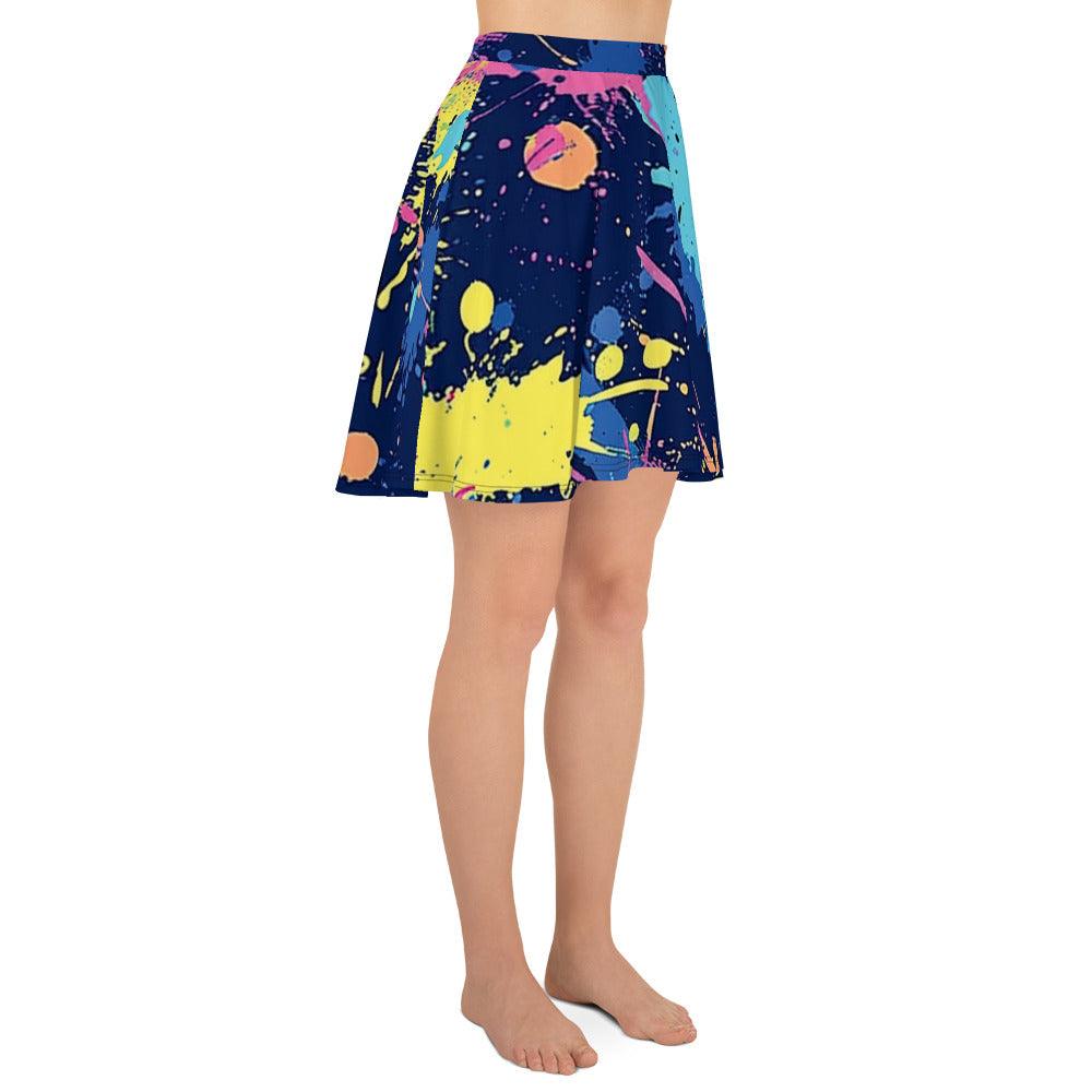 Paint Splatter Skater Skirt for Raves & Festivals