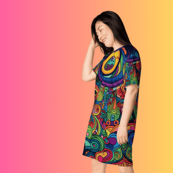Vibrant Music Festival T-Shirt Dress for EDM Lovers