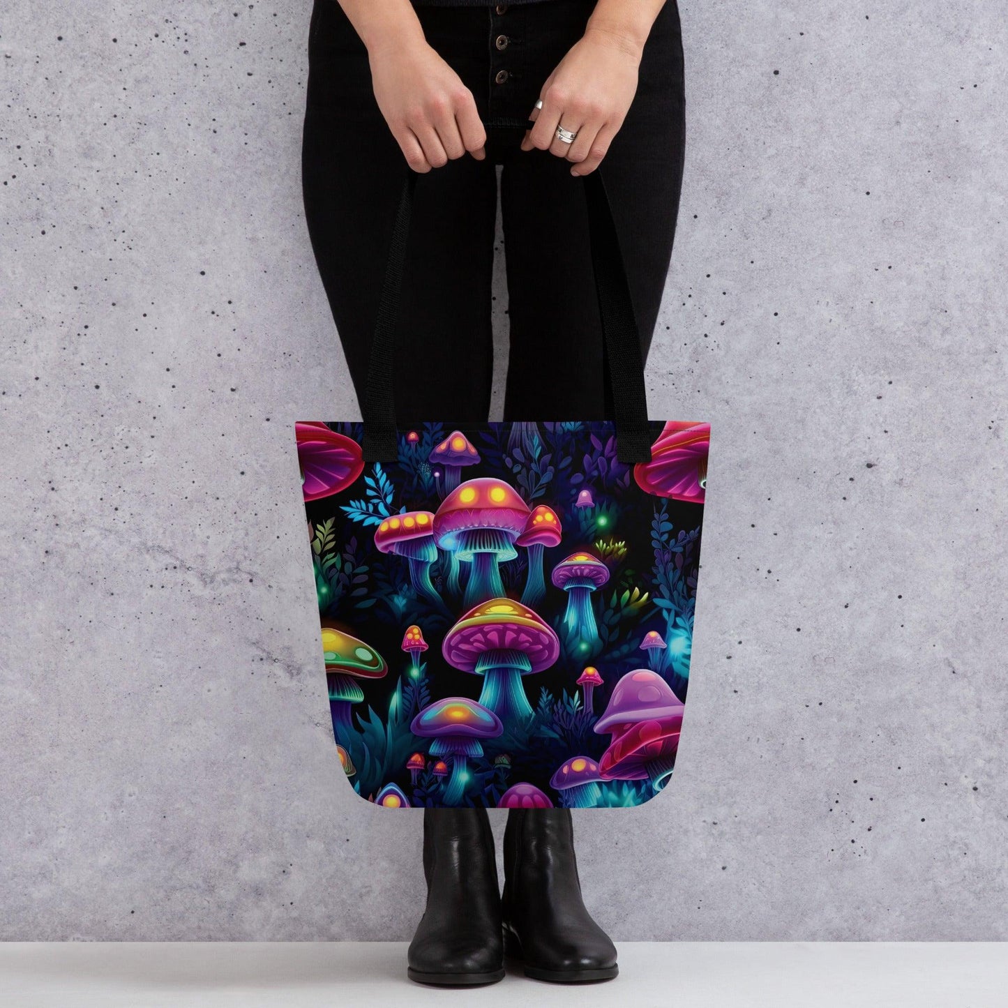 Vibrant Mushroom Tote Bag for Raves & Festivals