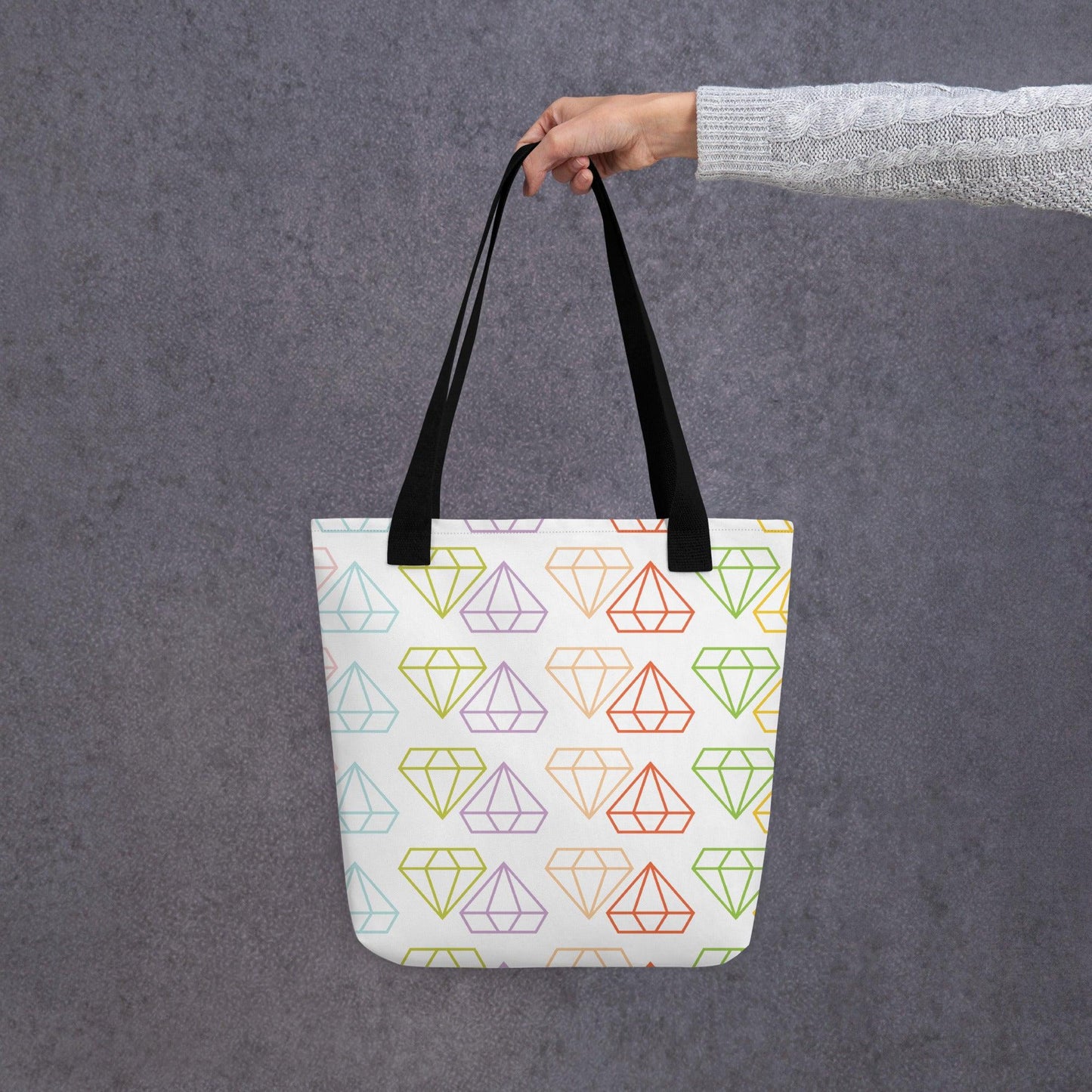 Vibrant Rainbow Diamond Festival Tote Bag