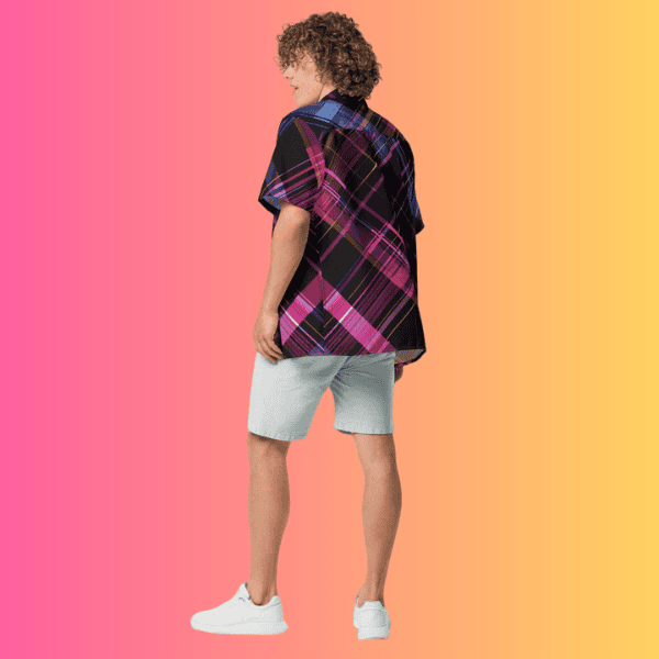 Vibrant Plaid Button-Up Shirt for Raves & Festivals
