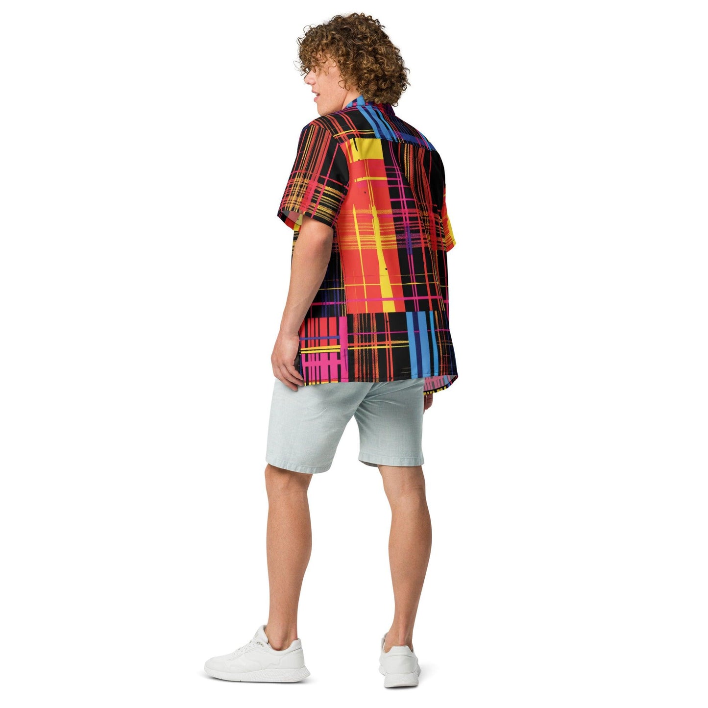 Funky Plaid Button Shirt for Raves and Festivals