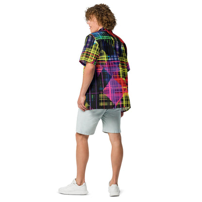 Playful Plaid Button Shirt for Raves & Festivals