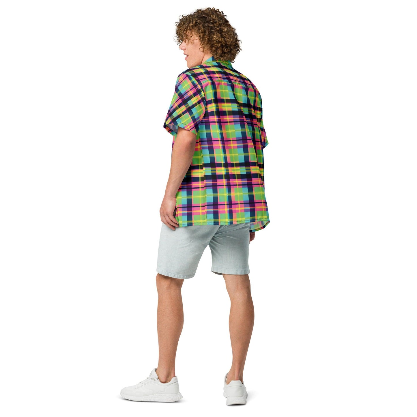 Custom Plaid Button Shirt for Raves & Festivals