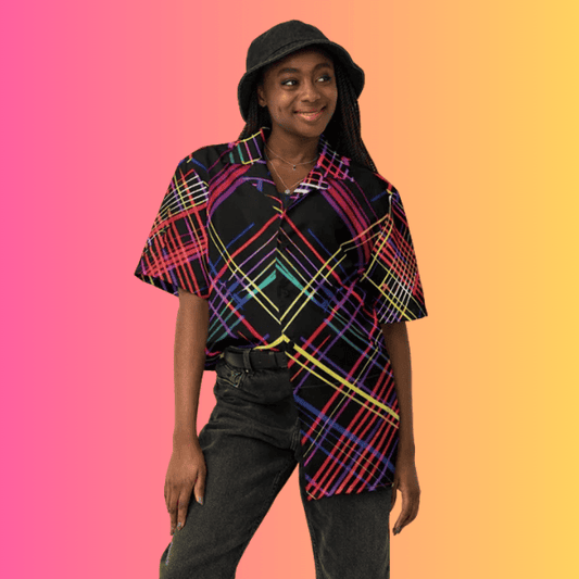 Festival-Ready Plaid Button-Up Shirt for EDM Lovers