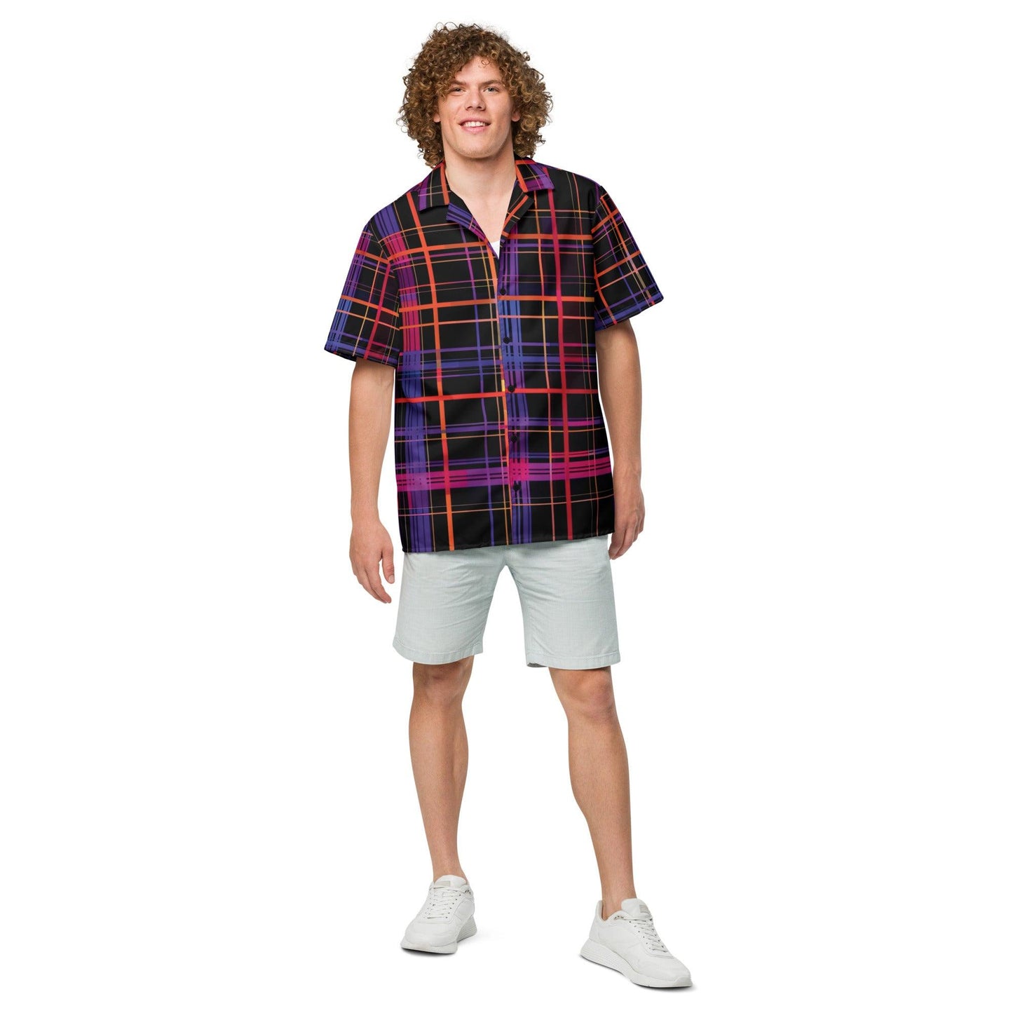 Festival-Ready Playful Plaid Button Shirt