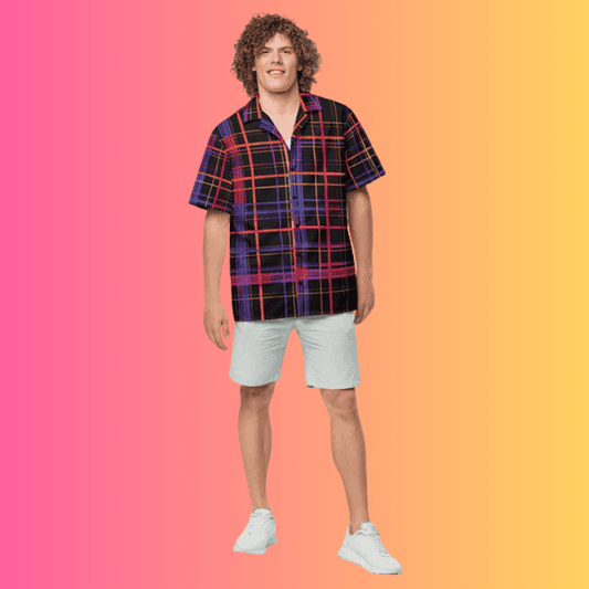 Festival-Ready Playful Plaid Button-Up Shirt for Rave Vibes