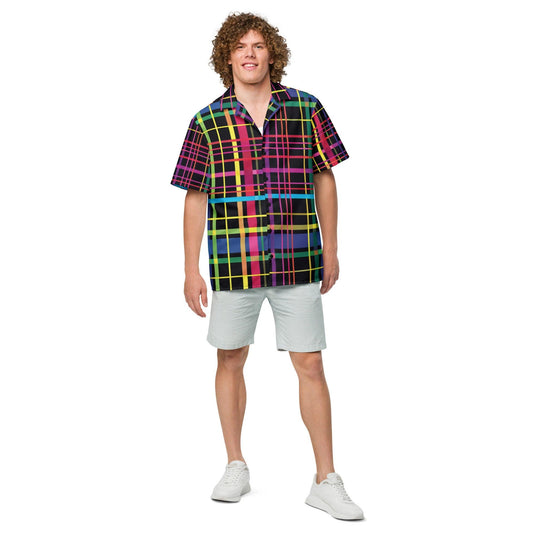 Festival-Ready Playful Plaid Button Shirt