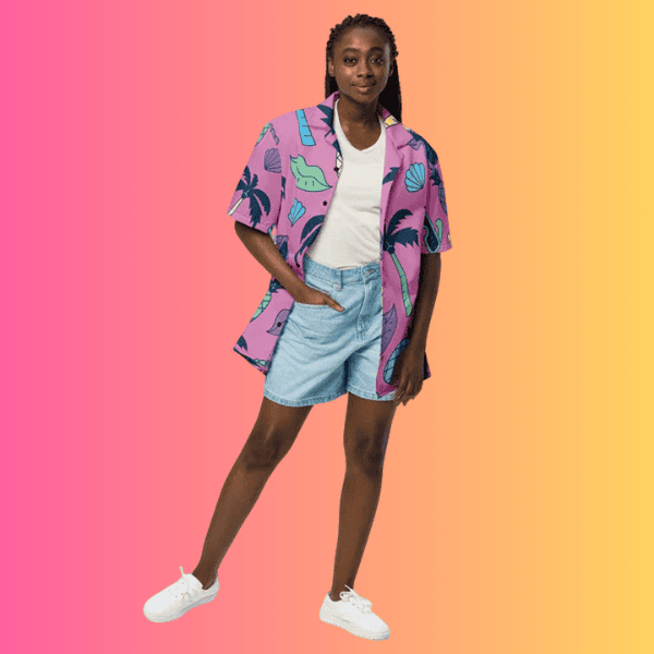 Retro Button Shirt for Raves and Festivals - Vibrant EDM Fashion