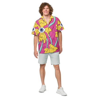 Trippy Retro Button Shirt for Festivals