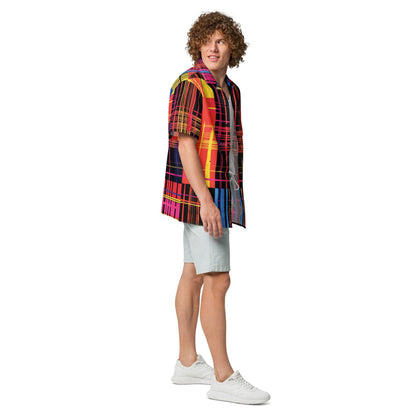 Funky Plaid Button Shirt for Raves and Festivals