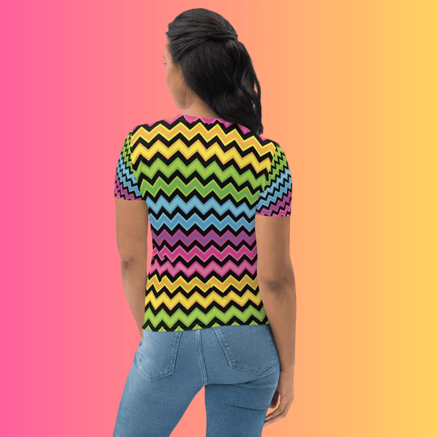 Rainbow Stripe Women's Festival Tee for Ravers