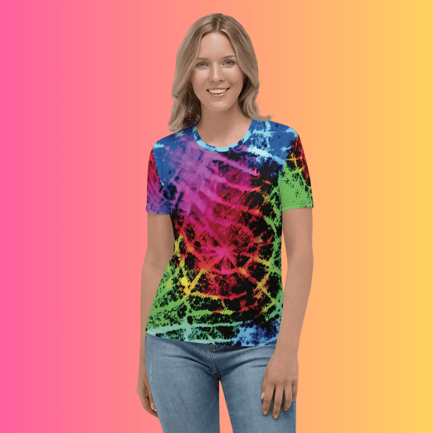 Neon Tie-Dye Festival Vibe T-shirt for Women – Ultimate Rave Gear