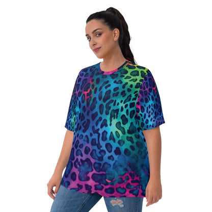 Neon Leopard Print Women's Rave T-Shirt