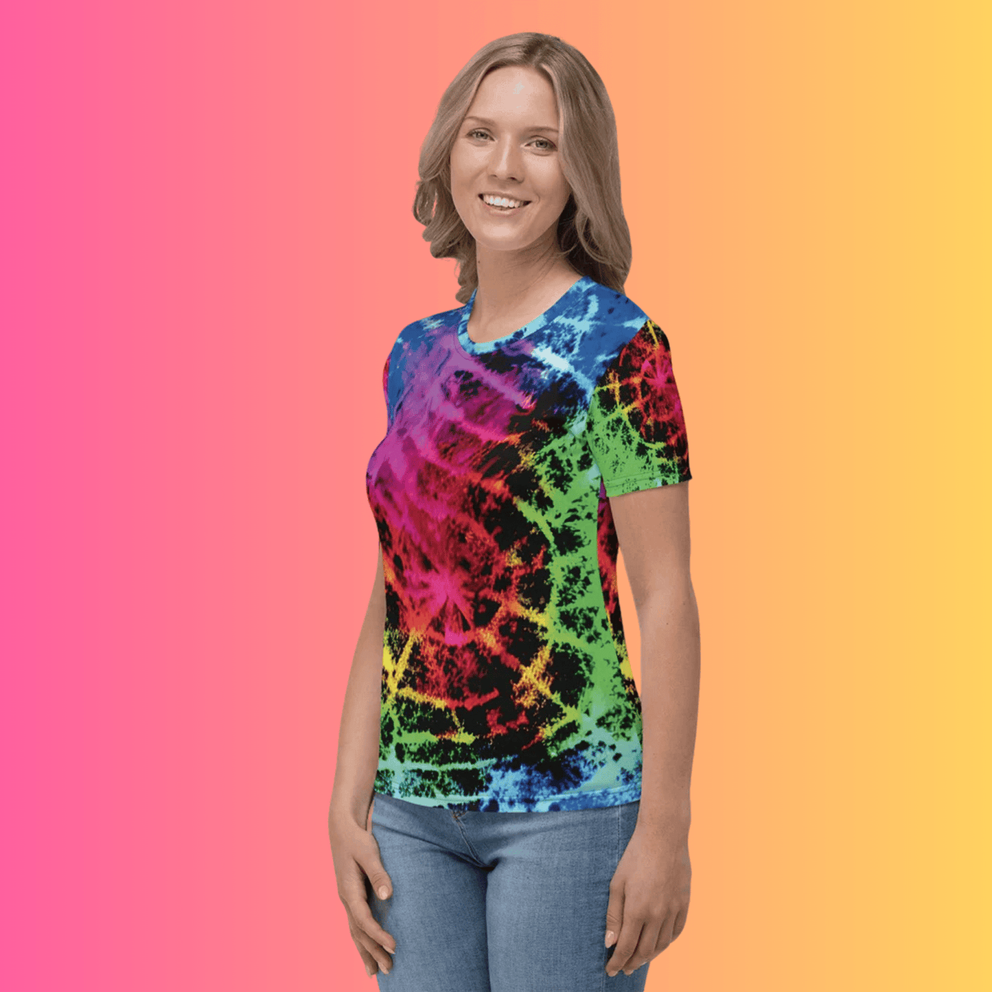Neon Tie-Dye Festival Vibe T-shirt for Women – Ultimate Rave Gear