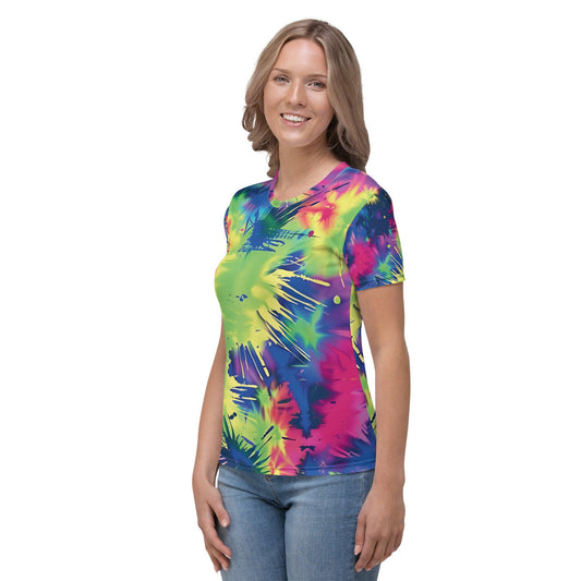 Neon Tie-Dye Women's Rave T-Shirt