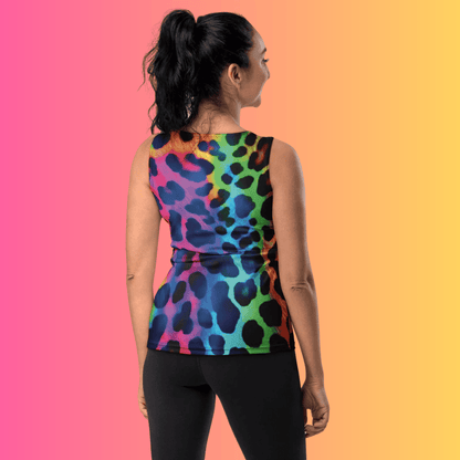 Neon Leopard Print Tank Top for Raves and Festivals
