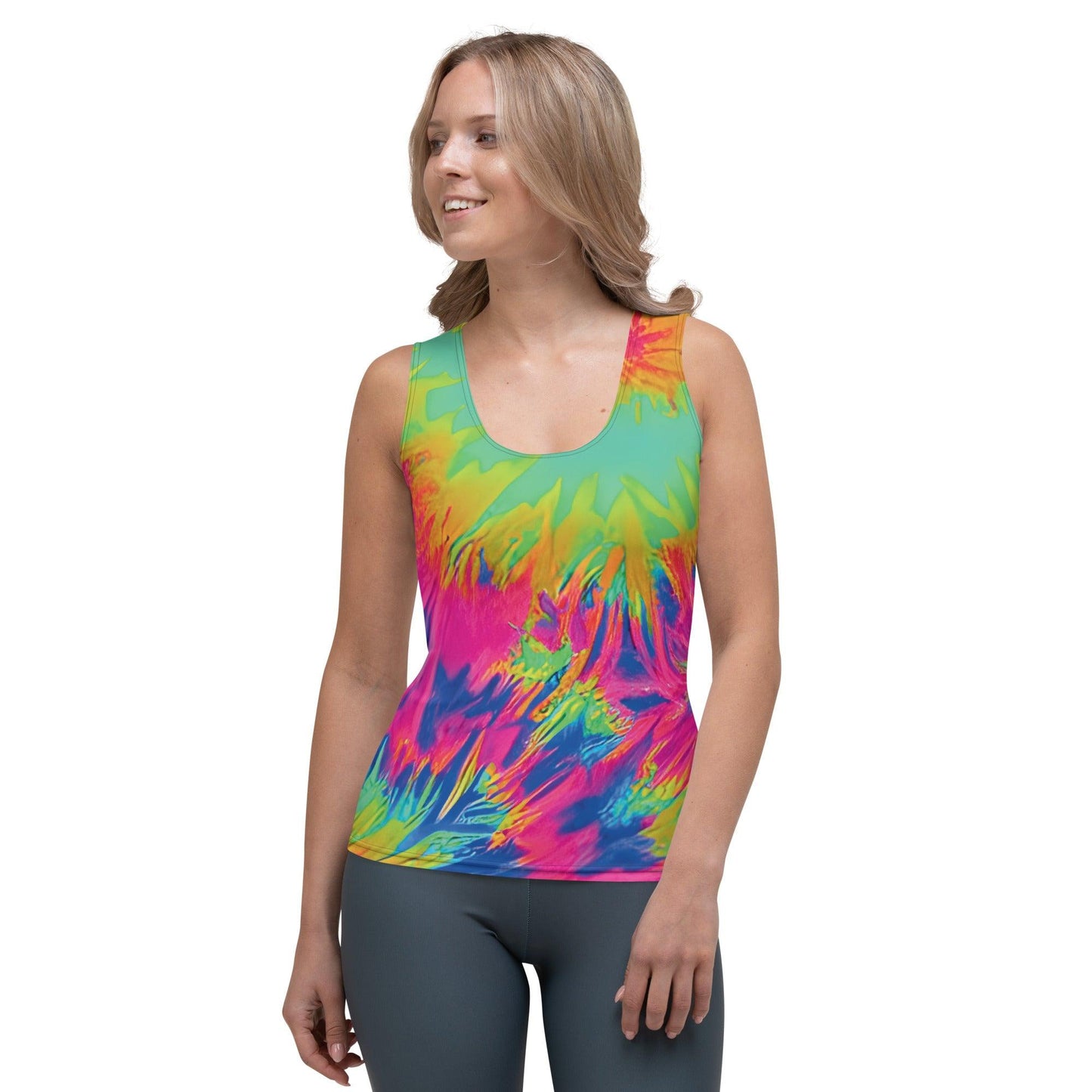 Neon Tie-Dye Festival Tank Top