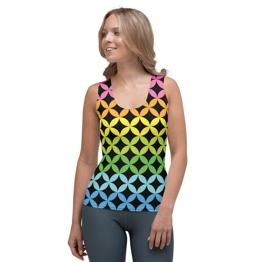 Vibrant Rainbow Stripe Festival Tank Top