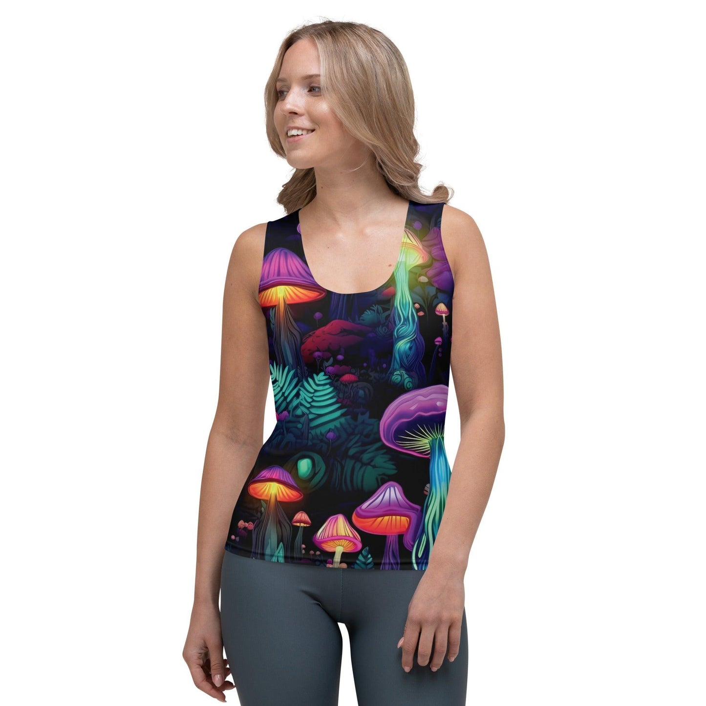 Vibrant Trippy Mushroom Tank Top for Festivals