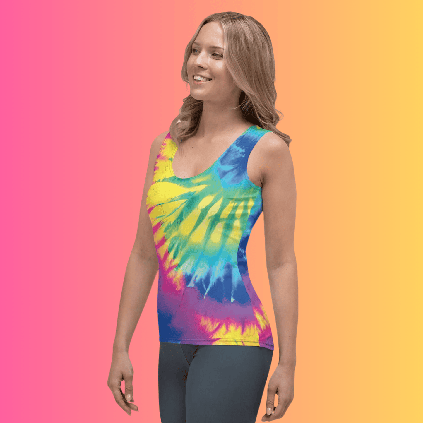 Vibrant Groovy Tie-Dye Festival Tank Top for EDM Lovers