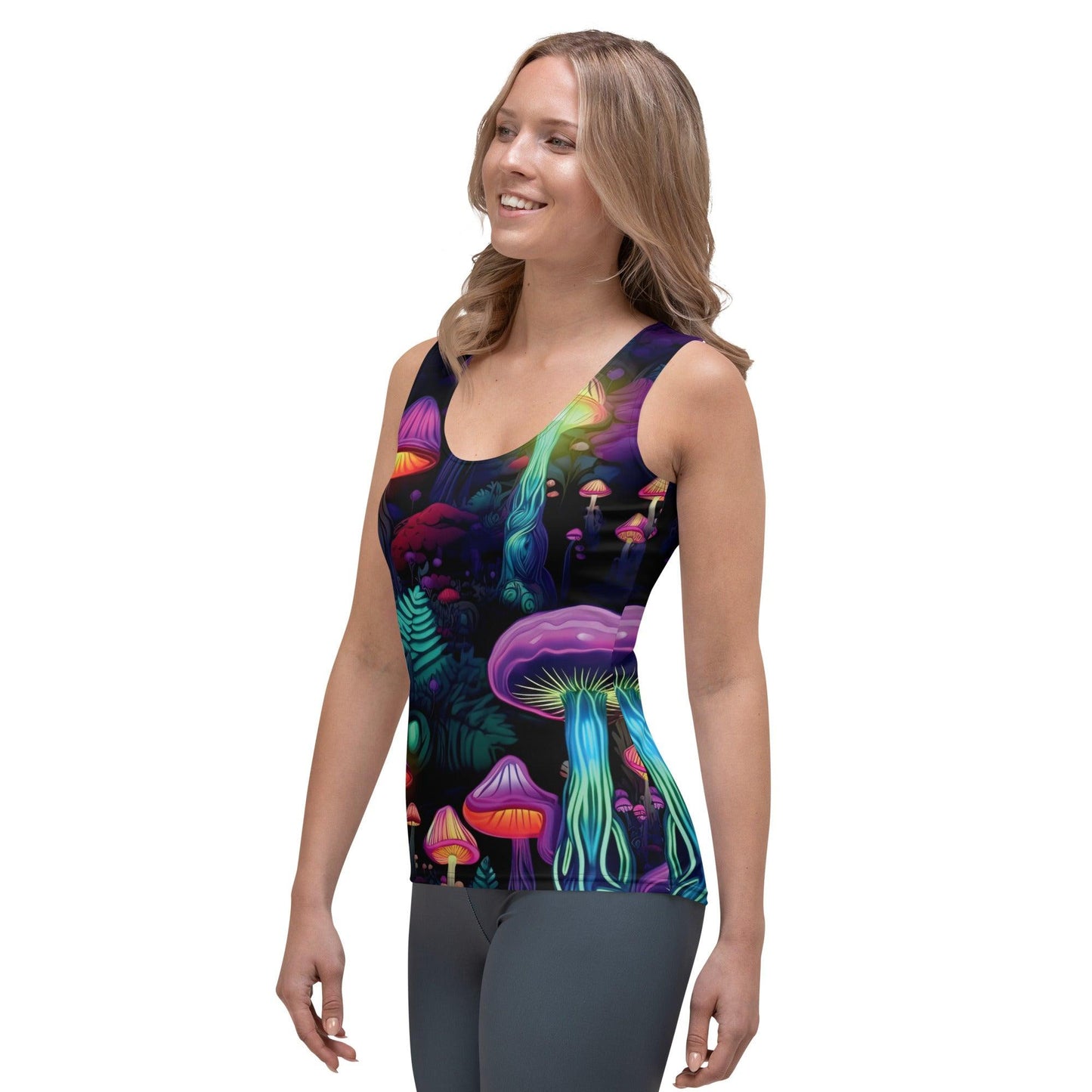 Vibrant Trippy Mushroom Tank Top for Festivals