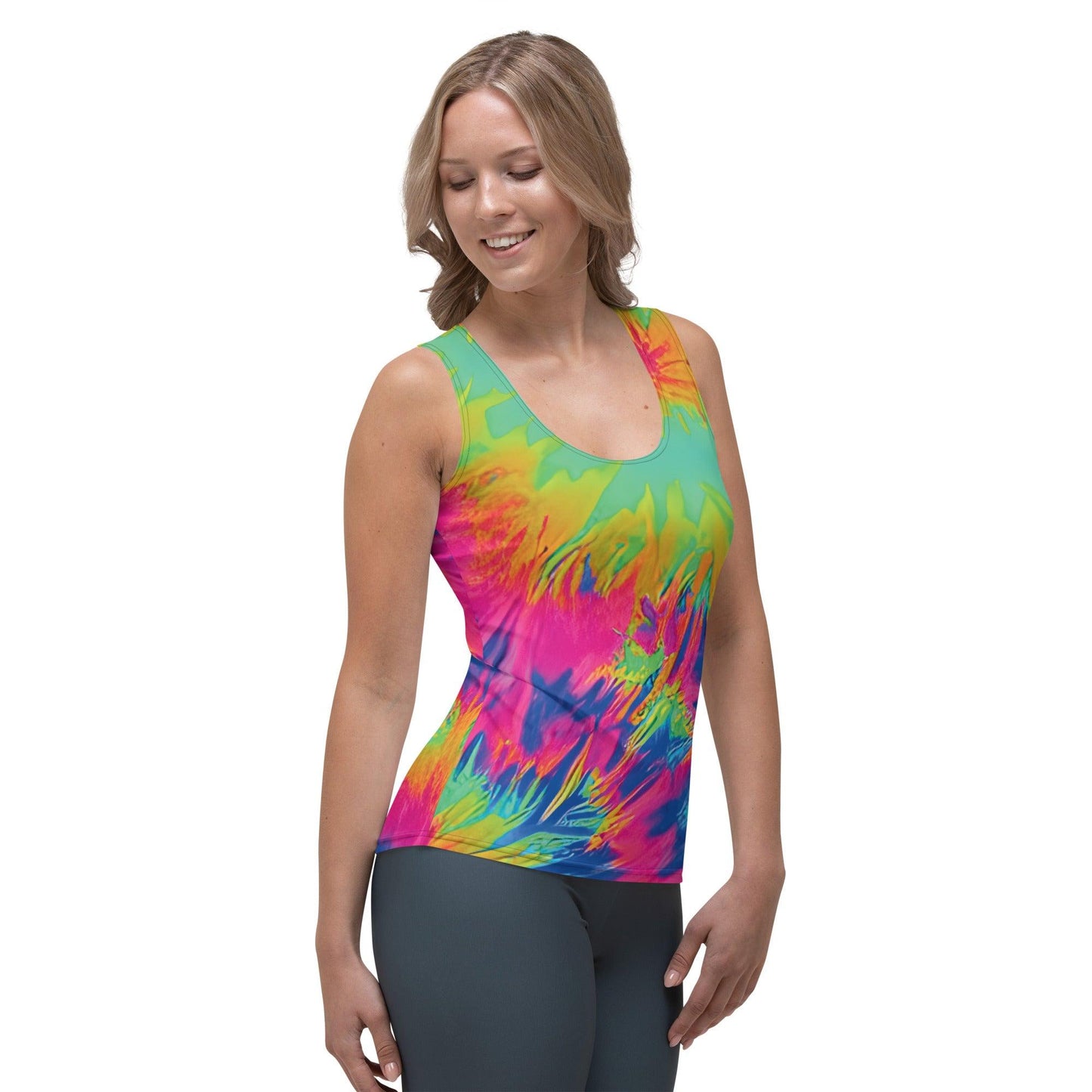 Neon Tie-Dye Festival Tank Top