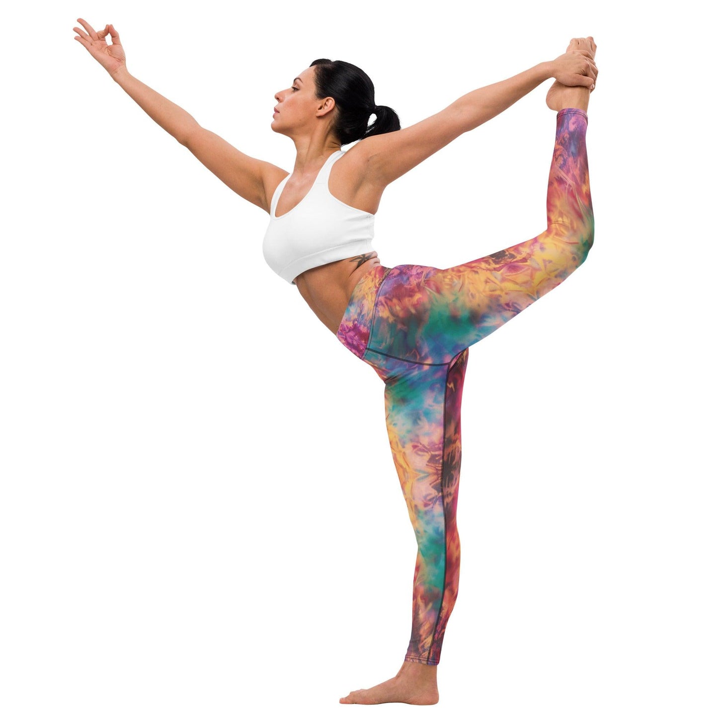 Vibrant Tie-Dye Yoga Leggings for Festivals & Raves