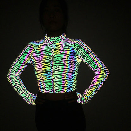 Reflective Short Jacket for Raves and EDM Music Festivals