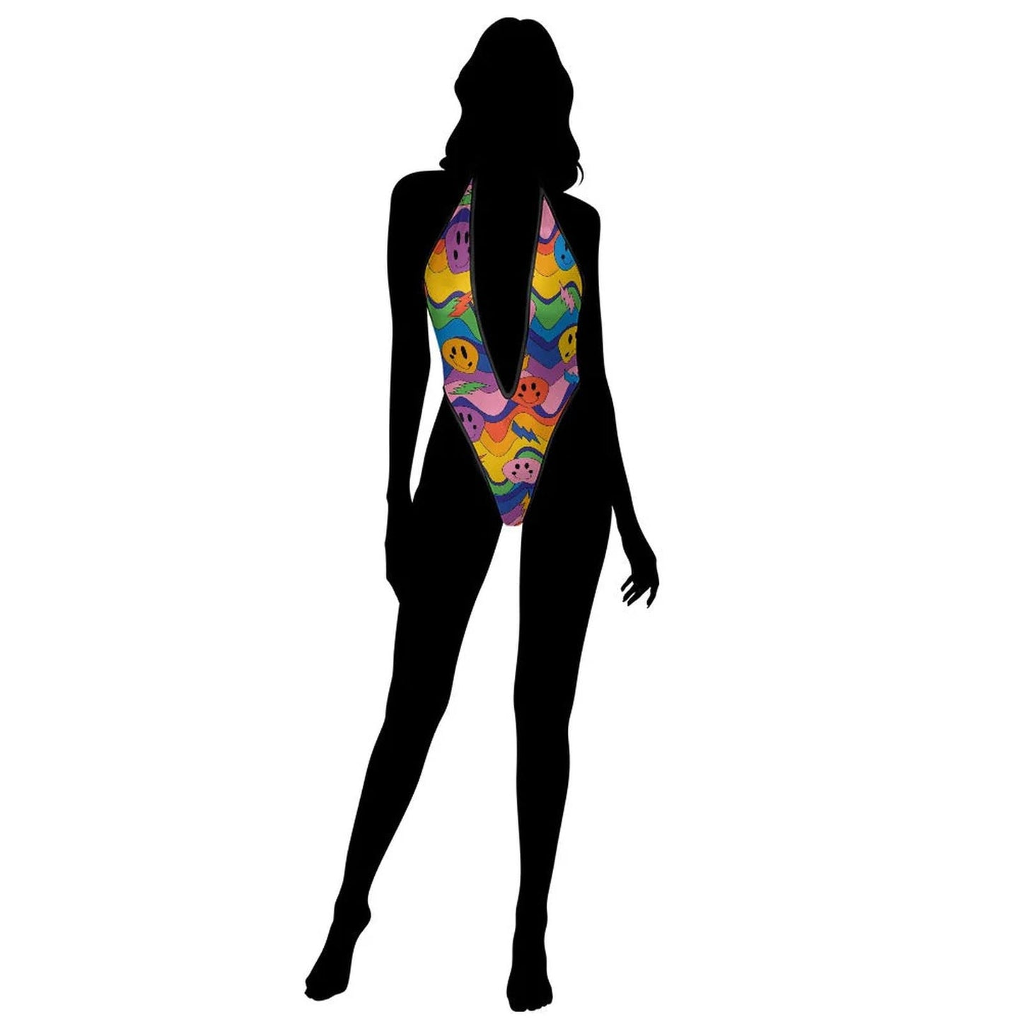 Sexy Swimsuit Women's Extreme One-Piece Mesh Revealing Swimwear Deep V Cleavage Thong Bottom Booty Quick Dry Tie-On Bathing Suit