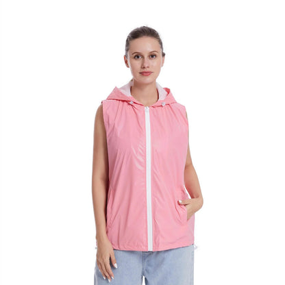 Reflective Sleeveless Hoodie Coat for EDM Festivals and Raves