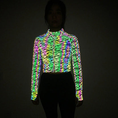 Reflective Short Jacket for Raves and EDM Music Festivals